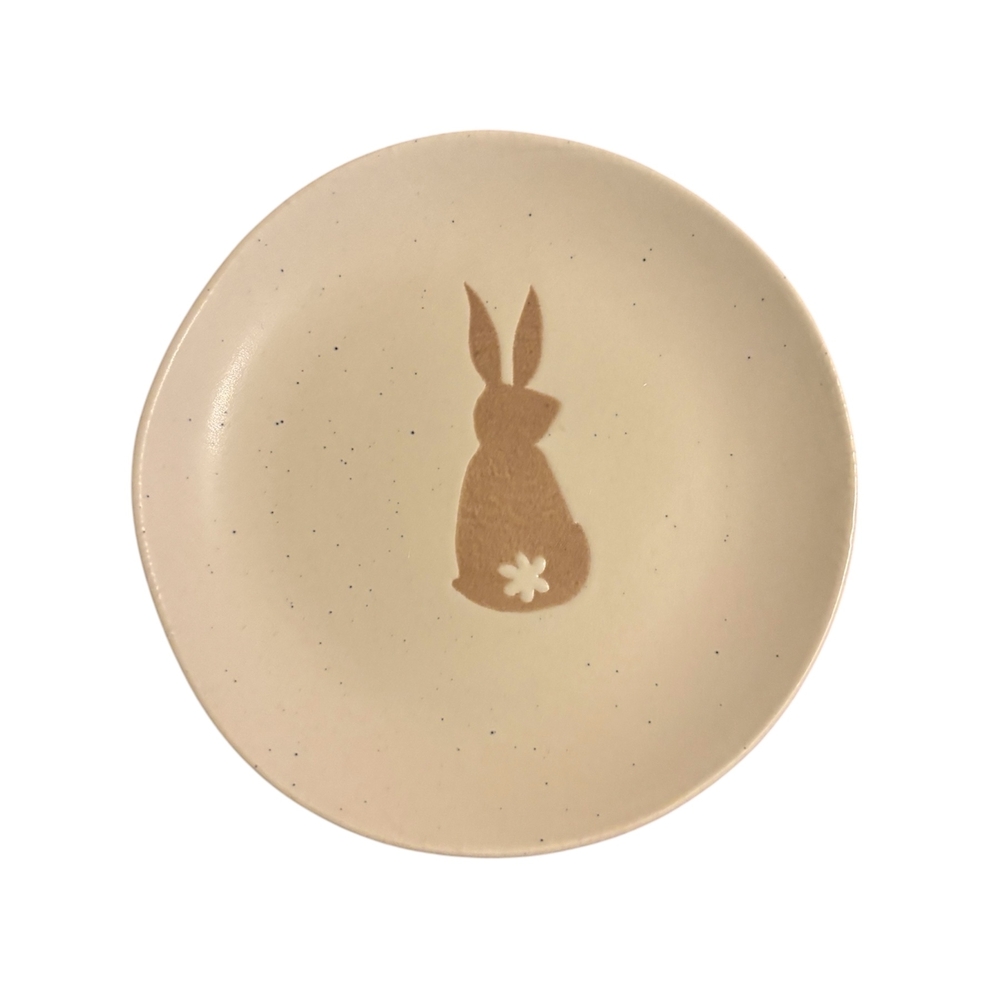 Cream Plate with Bunny Design